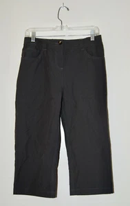 NWOT TravelSmith Women's Petite Dark Gray Elastic Waist Cropped Pants sz MP - Picture 1 of 11