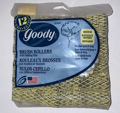 De colección 1999 Goody 12 rodillos de cepillo medianos y pasadores de sujeción 82465 nuevos rizadores Nuevo de Lote Antiguo Foto 1 de 3