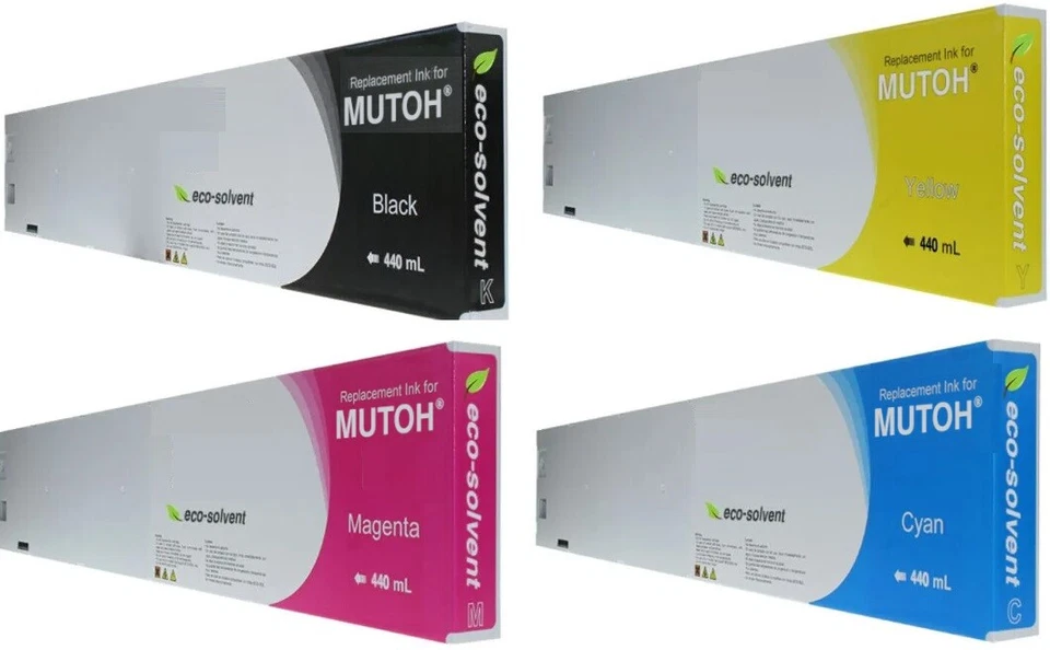 COMPATIBLE MUTOH ECO SOLVENT INK CARTRIDGE ValueJet 1204 1304 628 440ML - Image 1 of 1
