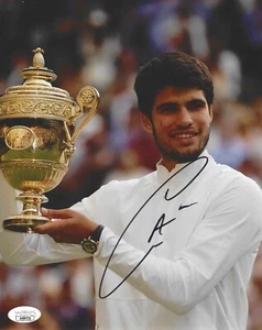 CARLOS ALCARAZ SIGNIERT SIGNIERT 8X10 FOTO 2023 WIMBLEDON US OFFEN FRANZÖSISCH JSA D - Bild 1 von 2