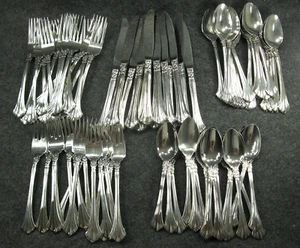 Michael Lloyd RARE Flatware 18/8 Stainless Forks Knives Spoons Set of 82 Vintage - Picture 1 of 19