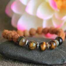 8mm Natural Tiger's Eye gemstone Rudraksha beads Bracelet Souvenir Chic