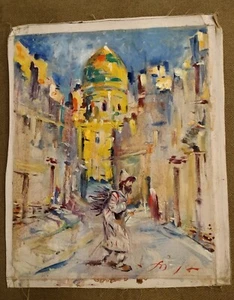 Russian Uzbek Impressionist oil painting Old Samarkand, signed, 19.5X16 - Picture 1 of 6