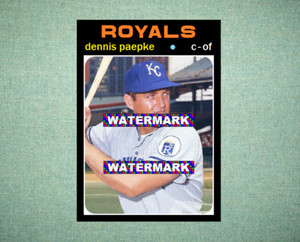 Dennis Paepke Kansas City Royals 1971 Style Custom Baseball Art Card