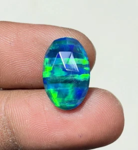 Splendid Facetted Chaff Pattern 3D Multi Doublet Opal Cut Loose Gemstone R108 - Picture 1 of 10