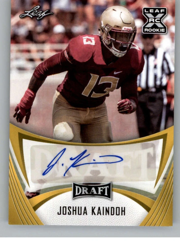 2021 Leaf Draft Football GOLD Autographs Pre NFL Rookie Cards Pick From List - Image 1 of 1