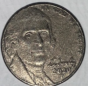 2020P JEFFERSON NICKEL MAJOR GREASE STRIKE ERROR ON OBV. & REV. - Picture 1 of 6