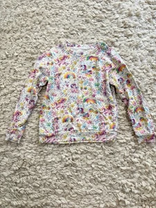 Olle And Belle Bamboo Cotton Sweatshirt Girls 6t White Unicorn Bamboo Terry - Picture 1 of 7