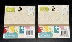2X DCWV The Basics Stack 36 Sheets of 6X6” Printed Cardstock Acid Free - Picture 1 of 1