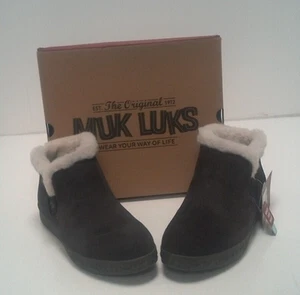 MUK LUKS Women’s Ankle Boots Chocolate Street West End Wool-Blend Lined Size 9 - Picture 1 of 6