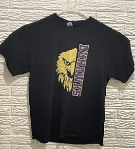 Loras College “Duhawks" T-Shirt Size Adult L Black Short Sleeve Crewneck Cotton - Picture 1 of 8