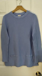 Suéter acanalado azul Talbots con bolsillos de imitación, talla mediana - Imagen 1 de 11