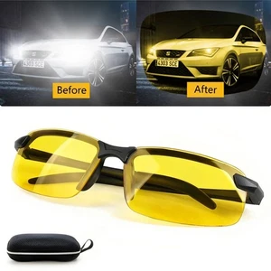 Yellow Lens Anti Glare Vision HD Night Driving Glasses Tinted Unisex Men&Women - Picture 1 of 9