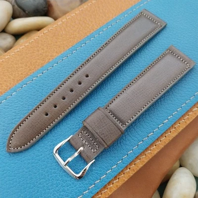 Vintage 19mm Kreisler Gray Saddle Leather Long Unused Classic 1950s Watch Band - Image 1 of 4
