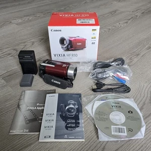 Canon VIXIA HF R10 Camcorder Full HD 1080p 2.7" Screen 400x Red 16gb + Extras - Picture 1 of 11