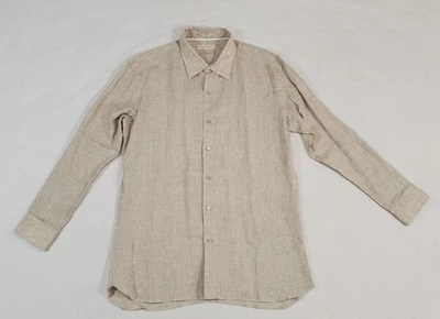 NWOT $345 Emenegildo Zegna Light Beige Button Up L/S Linen Shirt Men's Size XXL - Image 1 of 4