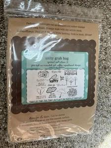 Unity Stamp Company “unity grab bag 2” Unmounted Red Rubber Repositional Stamp - Picture 1 of 4