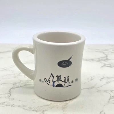 Bad Dog Wisdom Coffee Cup Mug SIT White Restaurant Ware Retro Diner Style Thick - Image 1 of 4
