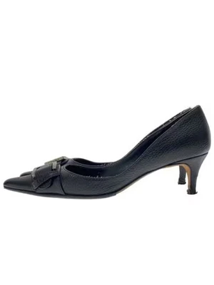 Zapatos de salón LOEWE/daños en el talón/puntera puntiaguda/cinturón/talla 36/negro Foto 1 de 4