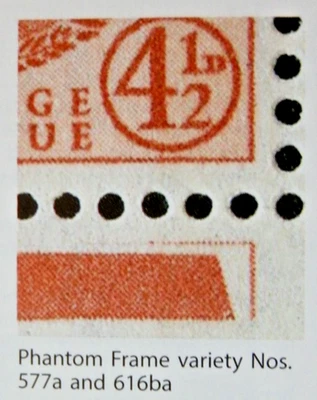 GB 1959 SG577a. QEII 4½d. MULTIPLE CROWNS  PHANTOM FRAME VARIETY - MNH - CV £100 - Image 1 of 3