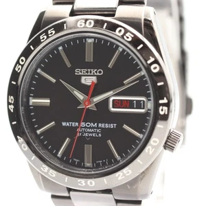 *Exc+5* Vintage 1990s SEIKO 5 7S26-02T0 Automatic Black Day Date 36mm Mens Watch - Picture 1 of 12