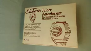 VINTAGE SUNBEAM JUICER ATTACHMENT for PROFESSIONAL MIXMASTER MIXERS NEW!! - Picture 1 of 4