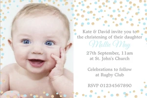 10 Invitaciones Personalizadas para el Día de la Comunión con Foto Propia Bautizo - Imagen 1 de 24