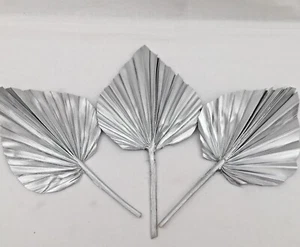 Tortenaufleger x 3 Mini Silber Palmen Speere, Natur Getrocknete Palmen, Bäcker Tortendeko - Bild 1 von 3