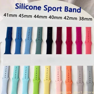 Silicone Band Strap For Apple Watch iWatch Series Ultra 2 49 SE 10 9 8 7 6 5 4 3 - Picture 1 of 16