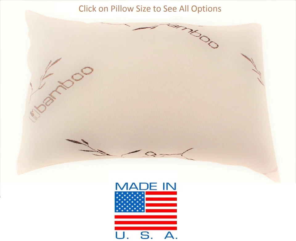 Bamboo Shredded Memory Foam Pillow,Made In USA,Queen,King,Standard,Travel - Image 1 of 1