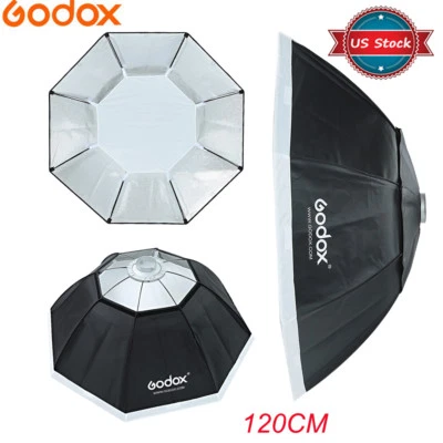 US Godox 120cm 47" Octagon Softbox + Bowens Mount Speedring for Studio Flash - Image 1 of 4