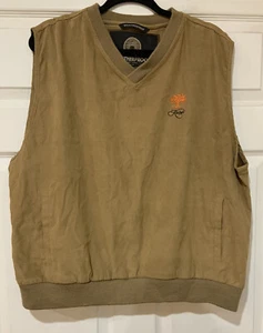 Weatherproof Sz L Mens Tan Faux Suede Kiawah Island Lined Vest w/Pockets Nice! - Picture 1 of 8