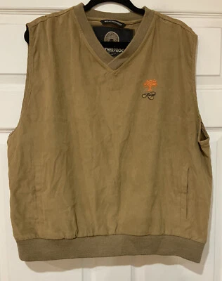 Weatherproof Sz L Mens Tan Faux Suede Kiawah Island Lined Vest w/Pockets Nice! - Image 1 of 4