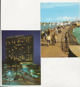59/207 AK ROSTOCK-WARNEMÜNDE MOLE belebt SEGELBOOTE 1980  HOTEL NEPTUN  NACHT  - Bild 1 von 1