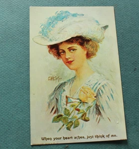 When Your Heart Aches ~Just Think Of Me! Postcard - Picture 1 of 2