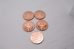 1 oz Copper Round Mixed Lot Of (5) Coins, Don't Tread On Me, Home Of The Free - Picture 1 of 6