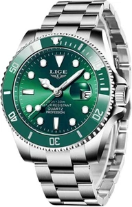 LIGE Top Brand Luxury Fashion Diver Watch Men 30ATM Waterproof Sport - Picture 1 of 3