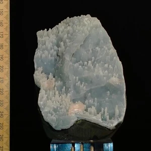 Quartz Chalcedony columnar stalactites w/ Stilbite semi-geode cut base 0.47kg - Picture 1 of 8