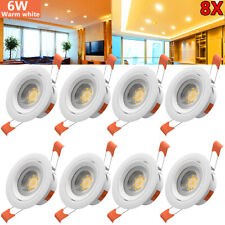 8x 6W LED Downlight Recessed Ceiling Light Lamp Spotlight Ultra-Thin Warm white 