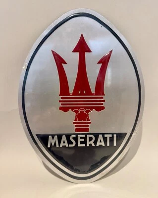 Maserati  Metal Sign Vintage Style  11 3/4" x 8 1/2" - Image 1 of 3
