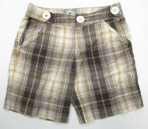 BILLABONG Girls Youth Size 6X Plaid 100% Cotton Brown Bermuda Shorts - Picture 1 of 7