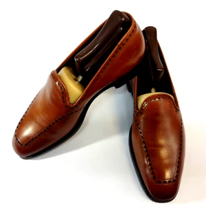 Grenson Mens 8D (UK) Brown Slip On Dress Shoes Shoes Loafers 8.5 US Size England - Picture 1 of 13