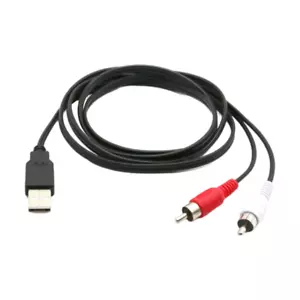 1.5m USB A Male to 2x RCA Phono Male AV Cable Lead PC TV Aux Audio Video 2024 US - Picture 1 of 6
