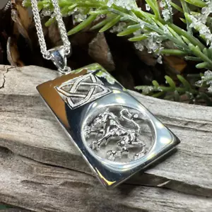 Massives Sterlingsilber Schottland Löwe Halskette Scottish Keith Jack 925 mit KETTE - Bild 1 von 9