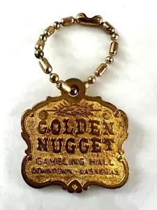 Vintage Golden Nugget Las Vegas Keychain Downtown Gambling Hall c1960 - Picture 1 of 5