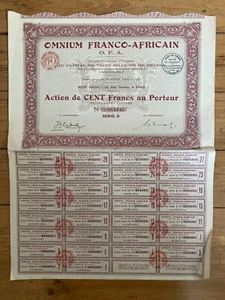 OMNIUM FRANCO-AFRICAIN (I1) - Picture 1 of 1