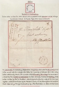 1824 REV SANDFORD LETTERA NEWPORT-S UDC CHILOMETRAGGIO INCORNICIATO MANCANTE A SHREWSBURY + 1d - Foto 1 di 3