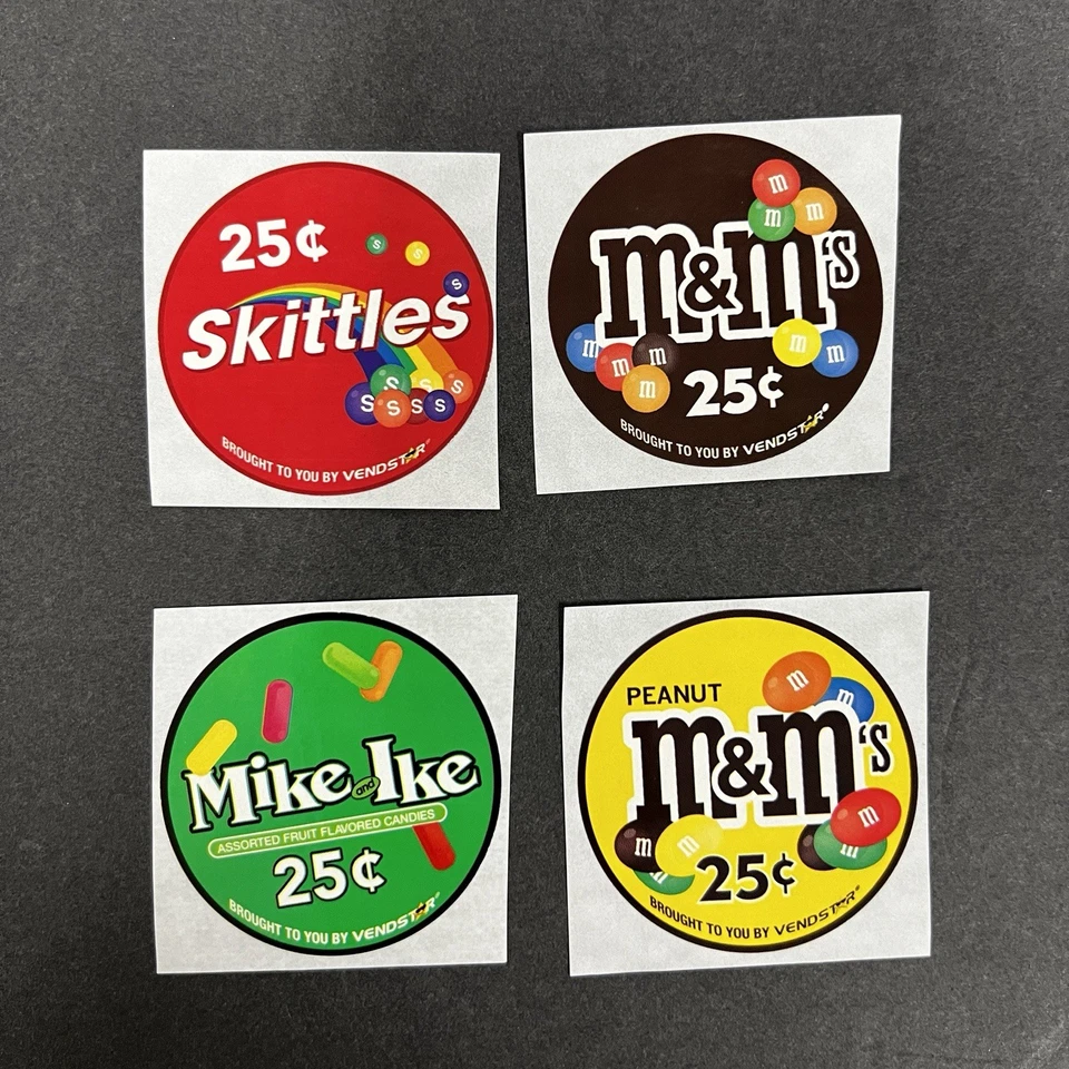 4 VENDSTAR 3000 VENDING MACHINE 2" Round CANDY STICKERS LABEL  Free Shipping - Image 1 of 1