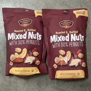Platin gemischte Nüsse 16 Unzen wiederverschließbarer Snack proteinreich koscher gesund 2er Pack - Bild 1 von 6