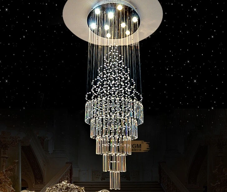 Modern Conic Raindrop Crystal Light Pendant Lamp Ceiling Lighting Chandeliers - Image 1 of 4